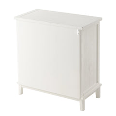 Farmhouse Fully Assembled Nightstand with 2 Drawers, Flower Motif End Table for Small Spaces