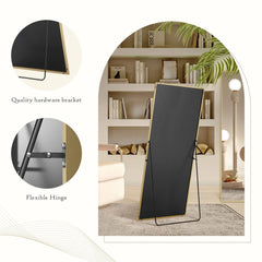 Full Length Mirror with Stand, Aluminum Alloy Frame Full Body Floor Mirror for Bedroom and Cloakroom