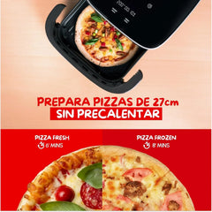 Moulinex Freidora de Aire Easy Fry XL Surface, 2200 W, Doble Resistencia, Cocción Uniforme, Cesta Ancha, 10 Programas Automáticos, Horno para Pizzas,