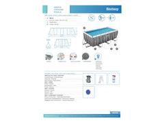Power Steel Frame Pool Komplett-Set mit Filterpumpe, ca. L 412 x B 201 x L 122 cm