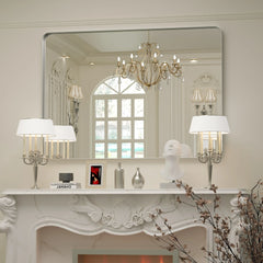 Wall Mirror Vanity Mirror, Bathroom Mirror with Rounded Corners, 1 Piece