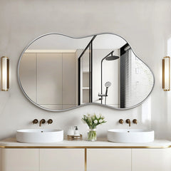 Asymmetrical Irregular Wall Mirror, Modern Decorative Accent Mirror for Living Room, Bedroom and Entryway