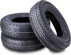 Set of 4 ST205/75R15 10-Ply Load Range E Steel-Belted Radial Trailer Tires with Scuff Guard