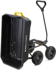 7-Cubic-Foot Poly Dump Garden Cart with No-Flat Tires, 1,200-Lb. Capacity, Black