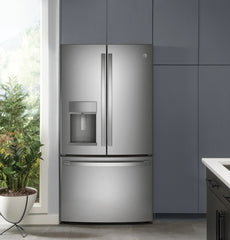 2025 Refrigerador French Door GE Profile Series ENERGY STAR de 27.7 pies cúbicos, resistente a huellas dactilares, con llenado automático manos libres