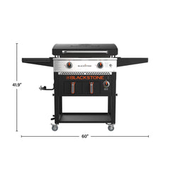 28-Inch 2-Burner Griddle with Electric Air Fryer and Hood