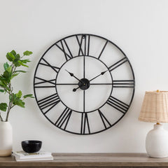 Modern Round Metal Wall Clock, Decorative Circular Hanging Clock for Living Room, Bedroom and Office