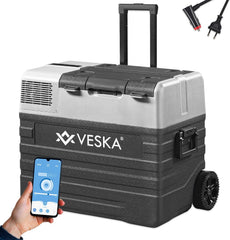 Kompressor Kühlbox elektrisch, Gefriertruhe mit APP-Steuerung, USB-Anschluss, 12/24V, 230V, Räder, transportabler Kühlschrank, Kühltruhe, Gefrierbox