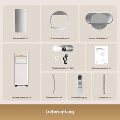 DREAME P-Wind10 7000 BTU Tragbare Klimaanlage, 3-in-1: Kühler & Entfeuchter & Ventilator. 3D Airflow, App- & Fernsteuerung, Schlafmodus,