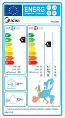 Midea Portasplit Klimaanlage, Mobile Wärmepumpe, Kühlen A++/Heizen A+, 12000 BTU 3, 5kW, für Räume bis zu 42 m² / 105 m³, nur 39 dB(A) im Silent-Modus