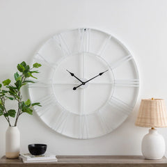 Modern Round Metal Wall Clock, Decorative Circular Hanging Clock for Living Room, Bedroom and Office