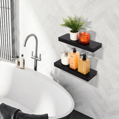 16 Inch Floating Wall Shelves, 3 Pack Farmhouse Hanging Display and Storage Shelves