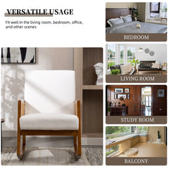 Upholstered Tall Back Rocking Chair, Smooth Gliding Accent Armchair for Comfortable Living Room Seating
