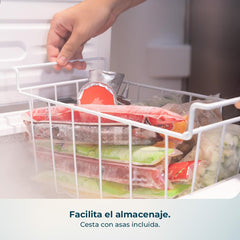 Cecotec Congelador Horizontal 143L Bolero CoolMarket Chest 143P White E. Cesta con Asas, Control Electrónico LED, UltraContact D-Cool, Dual Function,