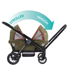 2-in-1 All-Terrain Baby Stroller Wagon with Canopy and Storage - Gray