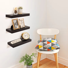16 Inch Floating Wall Shelves, 3 Pack Farmhouse Hanging Display and Storage Shelves