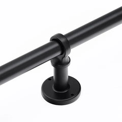 1 Inch Industrial Curtain Rods for Windows, Blackout Wrap-Around Rods, Rustic Matte Black