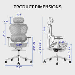 Ergonomic Office Chair – High Back Mesh Desk Chair with 3D Adjustable Armrests, Wheels, for Home and Office (Black)