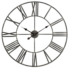 Modern Round Metal Wall Clock, Decorative Circular Hanging Clock for Living Room, Bedroom and Office
