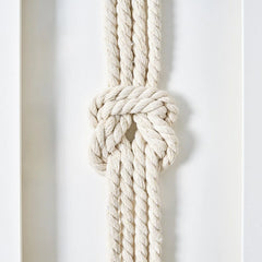 3-Piece Framed Nautical Knots Wall Decor Set, Natural Finish Coastal Wall Art