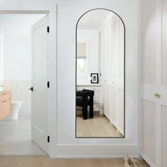 64x21 Full Length Floor Mirror, Large Full Body Aluminum Alloy Frame Standing Mirror with Stand and Wall Mount Option