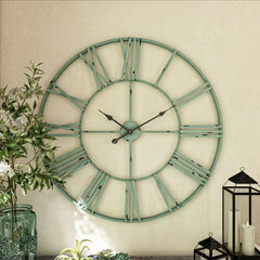 Modern Round Metal Wall Clock, Decorative Circular Hanging Clock for Living Room, Bedroom and Office