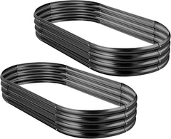 2Pcs Galvanized Raised Garden Bed Kit, 10×4×1ft Galvanized Planter Raised Garden Boxes Outdoor, Oval Large Metal Raised Garden Beds for Vegetables…………