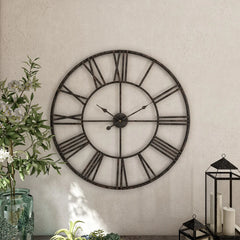 Modern Round Metal Wall Clock, Decorative Circular Hanging Clock for Living Room, Bedroom and Office