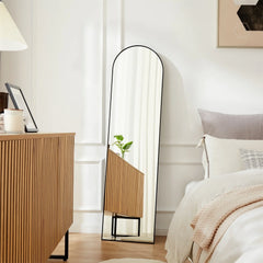 Full Length Mirror with Stand, Aluminum Alloy Frame Full Body Floor Mirror for Bedroom and Cloakroom