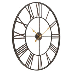 Modern Round Metal Wall Clock, Decorative Circular Hanging Clock for Living Room, Bedroom and Office
