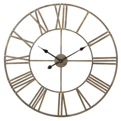 Modern Round Metal Wall Clock, Decorative Circular Hanging Clock for Living Room, Bedroom and Office