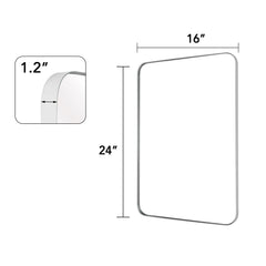 Wall Mirror Vanity Mirror, Bathroom Mirror with Rounded Corners, 1 Piece