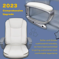 Big and Tall Executive Office Chair, High Back Ergonomic Leather Chair, 400 lb Capacity