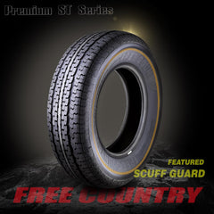 Set of 4 ST205/75R15 10-Ply Load Range E Steel-Belted Radial Trailer Tires with Scuff Guard