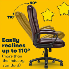 Big and Tall Executive Office Chair, High Back Ergonomic Leather Chair, 400 lb Capacity