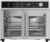Fryer Toaster Oven Combo, 12 in 1 Countertop Convection Oven Cooks Food Fast, Fits a Whole Pizza or 6 Toast Slices, French Doors with Stainless Steel Finish