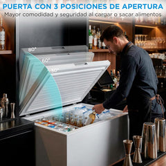 MIDEA Arcon Congelador Pequeño de 293L | Congelador Horizontal Convertible a Frigorífico con Motor Inverter, Control Electrónico de Temperatura,