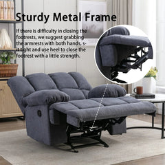 2025 Sillón mecedor sobredimensionado, sillón reclinable manual simple, sillón tapizado acolchonado, sillón mecedor para sala, asiento de teatro talla