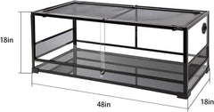 67-Gallon Reptile Terrarium with Sliding Glass Doors, 48 x 18 x 18 Inches