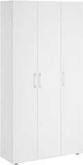 Bellamio Apol Mehrzweckschrank Weiß – Besenschrank 90 cm breit mit Stauraum – Putzschrank mit Staubsaugerfach – Vorratsschrank Küche - Aktenschrank
