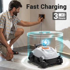 Cordless Robotic Pool Cleaner, Automatic Wall Climbing Pool Vacuum for Swimming Pool Cleaning