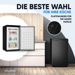 Stillstern Gefrierschrank C (73L) 4-Sterne-Gefrierfach -18°C ger. Energiever. Mini Freezer mit 3 Fächer, stufenlos reg. Temp., kleine Tiefkühltruhe,