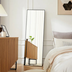 Full Length Mirror with Stand, Aluminum Alloy Frame Full Body Floor Mirror for Bedroom and Cloakroom