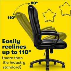 Big and Tall Executive Office Chair, High Back Ergonomic Leather Chair, 400 lb Capacity
