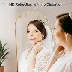 21x64 Arched Full-Length Mirror – Shatter-Proof Glass with Aluminum Alloy Stand