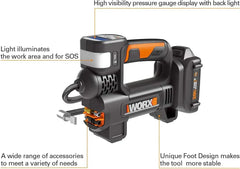 20V MAX Cordless Multi-Function Air Pump Inflator (1 x 2.0aH Battery and 1 x Charger Included) - Black
