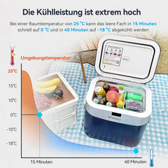BINGI Kompressor Kühlbox 22L Mini Tragbarer Elektrischer Kühlschrank 12/24V DC Elektrischer Gefrierschrank Tragbarer Gefrierschrank für Auto LKW