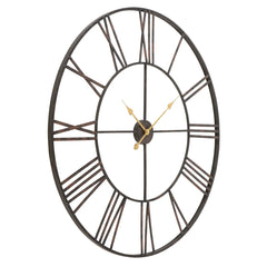 Modern Round Metal Wall Clock, Decorative Circular Hanging Clock for Living Room, Bedroom and Office