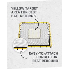 Baseball & Softball Fielding Trainer Rebounder Net, Portable Practice Equipment for Throwing, Catching and Fielding Skills