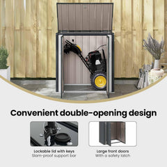 vidaXL Gartenlagerbox Schwarz 101,5 x 107 x 100 cm Stahl, Stylischer, rechteckiger Tisch für jeden Essbereich, pflegeleicht, Elegantes Design, vielseitig einsetzbar - EIN echtes Zuhause!
